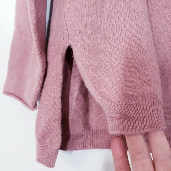 Mark Adam New York 100% Cashmere Split Side Sweater Ribbed Drop Shoulder 38 US 8 - Picture 4 of 12